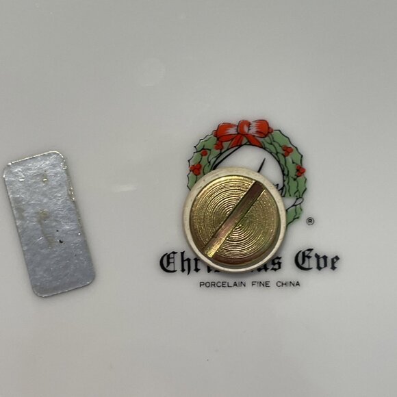 Salem Christmas Eve Single Tier Tidbit Tray Christmas Tree 24K Gold Trim Retired - Picture 8 of 8